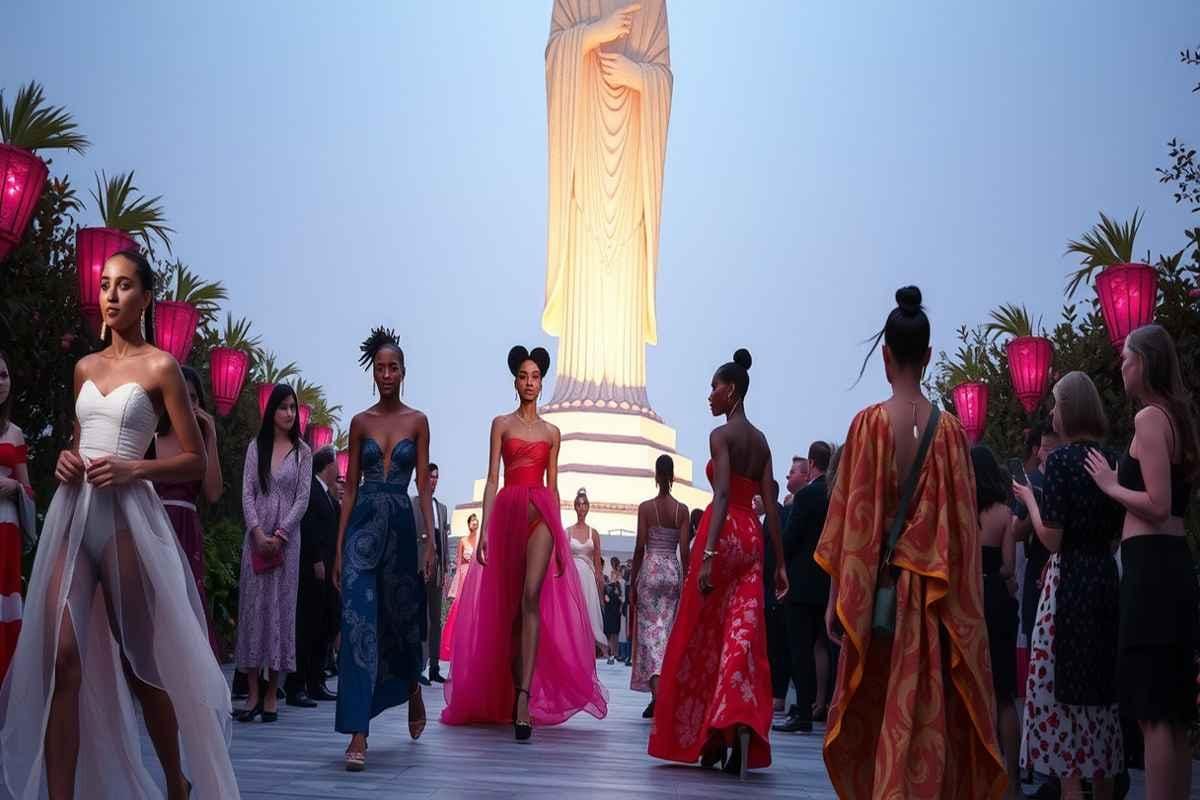Il Cristo Redentore di Rio diventa una passerella di moda sorprendente