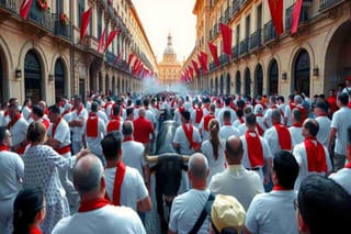 La prima corsa con tori a San Fermín si svolge senza incidenti a Pamplona