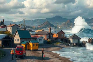 Onde gigantesche nel distretto russo: un'onda di tsunami da 5 metri devasta la costa