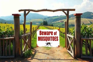 Giovanni Storti e il curioso cartello anti-zanzare nel Monferrato