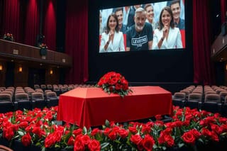 Venier e Ricciarelli rendono omaggio a Baudo nella camera ardente