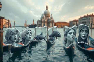Volti intrappolati nella plastica: la mostra 'Breathtaking' sorprende Venezia