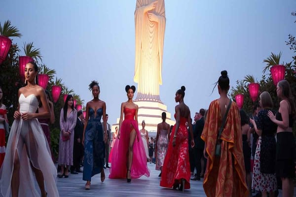 Il Cristo Redentore di Rio diventa una passerella di moda sorprendente