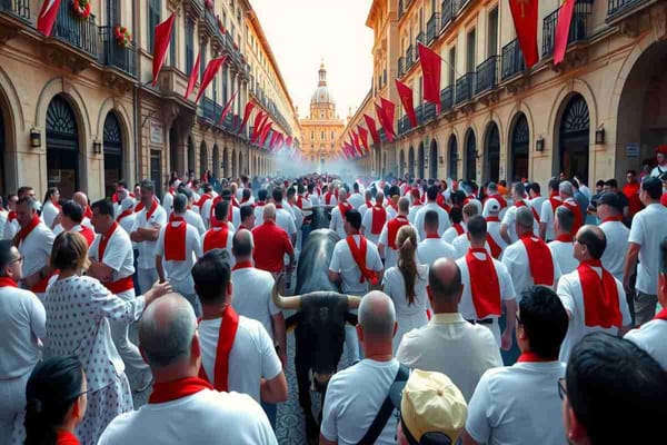 La prima corsa con tori a San Fermín si svolge senza incidenti a Pamplona